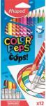 Maped Színes ceruza készlet háromszögletű radírozható Color Peps Monster 12 különböző szín