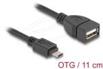 Delock Micro USB Átalakító Fekete 11cm 83018 (83018)