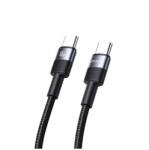 USAMS SY adatkábel Type-C - Type-C, cipőfűző, FEKETE (SJ724USB01)