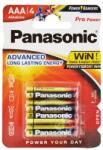 Panasonic PRO POWER tartós elem AAA alkáli 4db/csomag (LR03PPG-4BP / LR03XEG-4B)