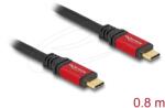Delock USB 4.0 Type C Összekötő Fekete-Piros 80cm 80652 (80652)