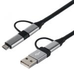Somogyi Elektronic USB 2.0 Type C USB 2.0 Type C + microUSB Átalakító Fekete 1.5m USB MULTI (USB MULTI)