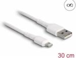 Delock USB Lightning Töltő/adat Fehér 30cm 87866 (87866)