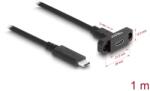 Delock USB 3.1 Type C Hosszabbító Fekete 1m 87824 (87824)
