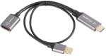 Lanberg HDMI 2.0 DisplayPort 1.2/1.2a Átalakító Fekete-Ezüst 20cm AD-HD-DP-02 (AD-HD-DP-02)