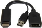 Gembird HDMI + USB DisplayPort Átalakító Fekete 10cm A-HDMIM-DPF-01 - BULK