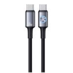 USAMS HUAN adatkábel Type-C - Type-C, 120cm, SÖTÉTSZÜRKE (SJ752USB01)