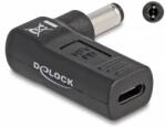 Delock Laptop töltőkábel adapter USB Type-C anya - 5.5 x 2.1 mm apa 90° fokban hajlított (60010)