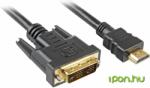 Sharkoon HDMI DVI-D Átalakító Fekete 5m 4044951009077 (4044951009077)