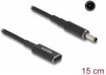 Delock Laptop töltőkábel adapterkábel USB Type-C anya - Dell 4.5 x 3.0 mm apa ott 15 cm (60036)