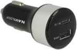Navilock Autós töltő 1 x USB Type-C + 1 x USB Typ-A