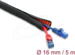 Delock Kábelvédő hüvely önzáró kétrétegű kopásjelzővel 5 m x 16 mm fekete DL19021 (DL19021)