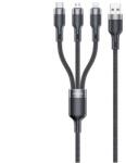 Awei CL-975 adatkábel 3in1 USB - Type-C/lightning/microUSB, 120cm, FEKETE (CL-975)
