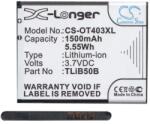 Cameron Sino Alcatel OT-2008G CAMERON SINO Li-Ion akku 3.7V/1500mAh, Alcatel CAB60B0000C2 kompatibilis, FEKETE (CS-OT403XL)