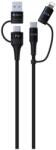 DEVIA EXTREME adatkábel 4in1 Type-C/USB - lightning/Type-C, cipőfűző, FEKETE (EC504)