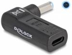 Delock Laptop töltőkábel adapter USB Type-C anya - HP 4.5 x 3.0 mm apa 90° fokban hajlított (60004)