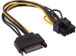 Akyga SATA táp PCI Express 8 pin Táp Fekete 20cm AK-CA-80 (AK-CA-80)