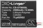 Cameron Sino Alcatel Pixi 4 6 CAMERON SINO Li-Polymer akku 3, Alcatel CAC2580010C2 kompatibilis, FEKETE (CS-OT805SL)