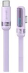 USAMS adatkábel Type-C - Type-C 100W 90° LED 120cm lila US-SJ653 SJ653USB04 (SJ653USB04)