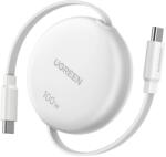UGREEN USB-C - USB-C Összekötő Fehér 1m Behúzható 100W L531 (6941876296736)