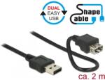 Delock USB Hosszabbító Fekete 2m 83665 (83665)