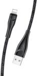 USAMS USB Lightning Töltő/adatkábel Fekete 2m SJ394USB01 (SJ394USB01)
