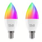 NOUS set 2 becuri led rgb smart nous p4, e14, control din aplicatie (95-P4-2)