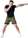 RDX Pantaloni Scurți MMA T16 Verde/Negru | Gri/Negru - Verde/Negru, XL (MSC-T16AGB-xl)