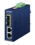 PLANET IP40 Compact size 2-Port 100/1000X SFP + 2-Port 10/100/1000T Media Converter convertoare media pentru rețea 1000 Mbit/s Albastru (IGT-2205AT-E)