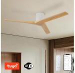 ZEVENTI - Ventilator de tavan VELLON Wi-Fi Tuya, alb/paulownia + telecomandă (ZV0070)