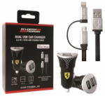 Ferrari Husa Ferrari charger FEBCCCBUNBK 2in1 MFI Lightning/micro USB black/black - vexio