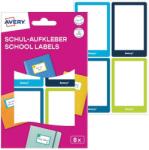 AVERY Színes füzetcímke 68x46 mm kék-zöld kerettel AYSCHOOL8G (AYSCHOOL8G)