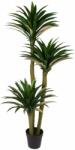 Koopman Mesterséges Yucca növény, 160 cm magas, hosszú, hegyes zöld levelekkel, realisztikus részletekkel, beltéri használatra, fekete cserépkel együtt