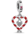PANDORA 792822C01 Dupla karácsonyi cukorpálca szív függő charm