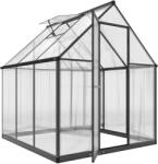 Outsunny Seră de grădină din aluminiu și policarbonat, seră cu fereastră reglabilă și ușă batantă, rezistentă la intemperii, transparent | Aosom Romania (84H-453V00BK)