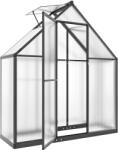Outsunny Seră de grădină din aluminiu și policarbonat, cu fereastră reglabilă și ușă batantă, rezistentă la intemperii, transparent | Aosom Romania (84H-448V00BK)