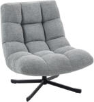 HOMCOM Fotoliu de salon fără brațe, scaun pivotant din țesătură chenille impermeabilă, șezut lat, 75 x 95 x 90 cm, gri | Aosom Romania (83B-541V00GY)