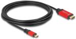Delock USB Type-C - HDMI kábel (DP Alt Mode) 8K 60 Hz-hez HDR funkcióval 3 m piros (80097) - pepita