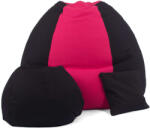  Fekete-Magenta XXL Babzsákfotel Garnitúra