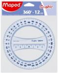  GRAPHIC 360°-os 12 cm-es műanyag szögmérő