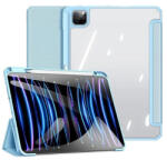 Apple iPad Pro 11 (2024 / 2025), mappa tok, Smart Case, légpárnás sarok, közepesen ütésálló, érintőceruza tartó, átlátszó hátlap, Dux Ducis Toby, kék - coolmobile