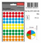 Tanex Etichete autoadezive rotunde, D10 mm, 540 buc/set, TANEX, culori fluorescente asortate (TX-OFC-MX128)