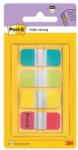 3M Semne de carte, plastic, ranforsate, 4x10 coli, 16x38 mm, 3M POSTIT, culori mixte, 40 coli