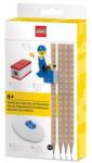 LEGO® Creioane grafice, set, HB, cu riglă și radieră, cu minifigurină, LEGO, 7 bucăți