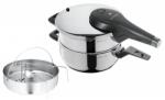 WMF Oală sub presiune PERFECT PREMIUM 4, 5 l + 3 l + inserție de abur, set de 3 buc, oțel inoxidabil, WMF (WM795479999)