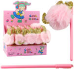 LEAN Toys Rózsaszín pomponos zselés toll (21752)