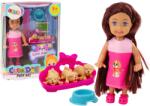 LEAN Toys Mini babaház kisállatokkal és fekhellyel (18195)