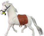 LEAN Toys Fehér ló barna nyereggel (13375)