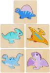 LEAN Toys Fa puzzle dinoszauruszokkal 11x11 cm (22030)