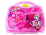 LEAN Toys Zestaw Księżniczki w Walizce Suszarka Kolczyki Opaska Różowe (2279)